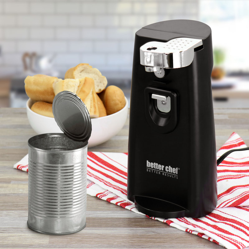 Better Chef Black 3-in-1 Electric Can Opener with Knife Sharpener