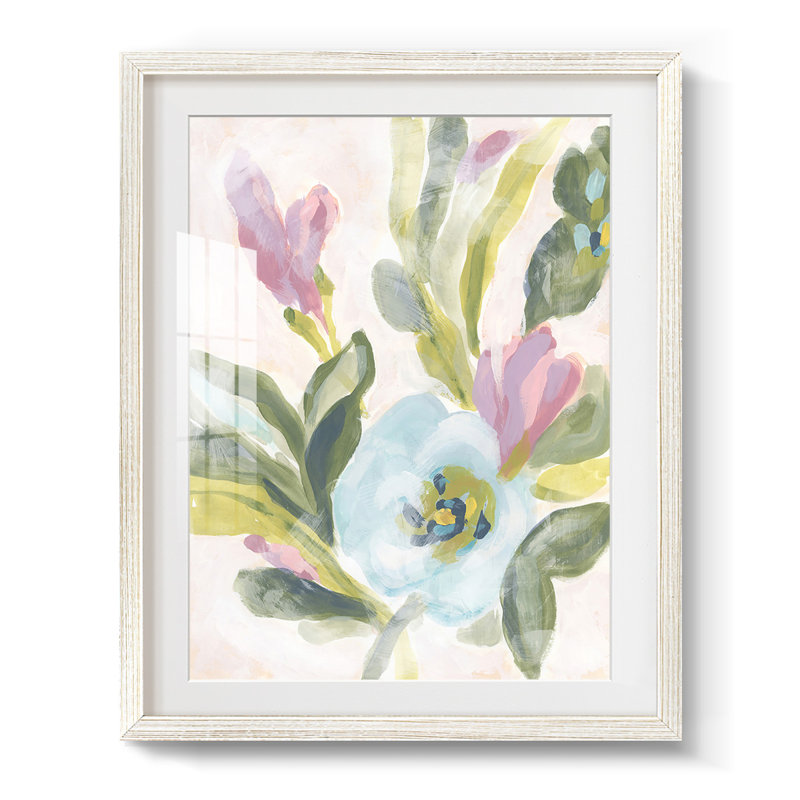 Floral Breeze Fresco II - impression encadrée, H 28,5 po x l 20,5 po, Blanc