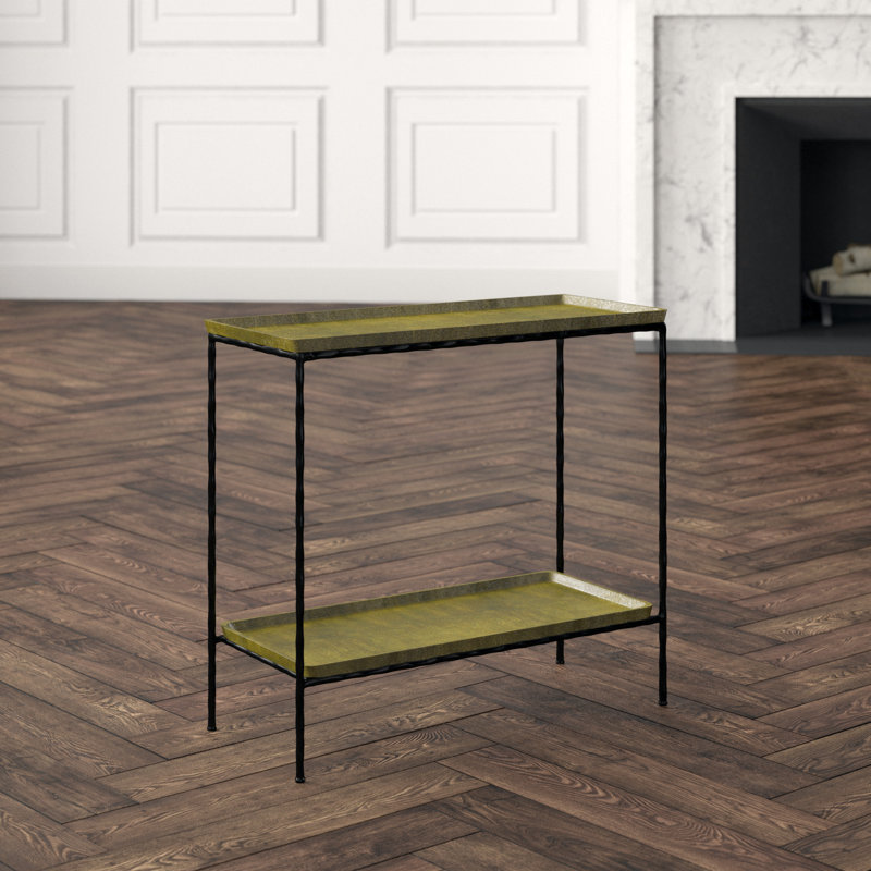 Boyles End Table, Antique Brass