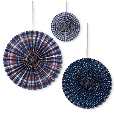 Paper Fan Decor S/3
