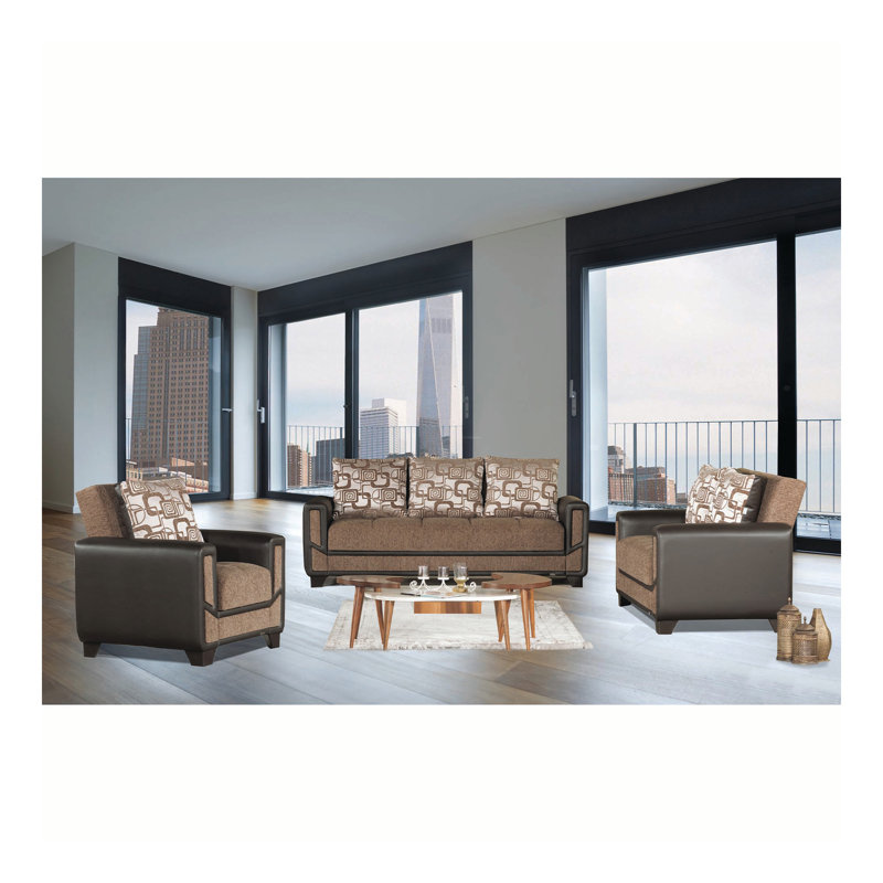 Causeuse convertible avec rangement Primenest Plusecraft, Brun