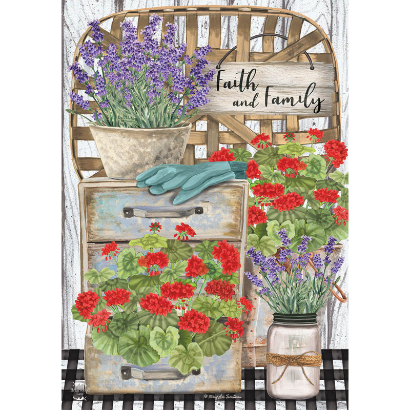 Faith and Family Farmhouse Spring Garden Flag