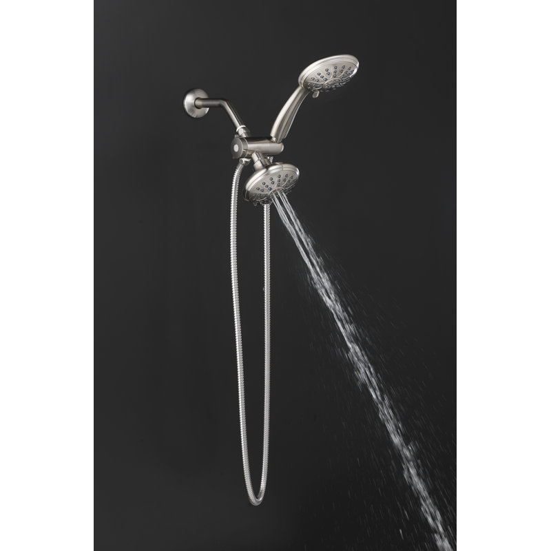 Pomme de douche double Positano, Nickel brossé