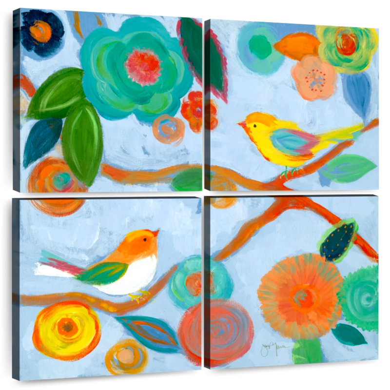 Brampt oiseaux et fantaisie I, H 74 po x l 74 po