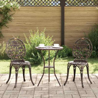 Vidaxl Garden Bistro Set 3 Pcs Aluminium