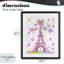 «Bright Pastels Eiffel Tower», reproduction sous verre encadrée, design par Jess Stempel-198008647-198008640