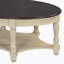 Table basse ovale vintage avec tiroir et étagère de rangement, table de cocktail antique de 45 po, table d'appoint de style champêtre français pour le salon, beige et espresso