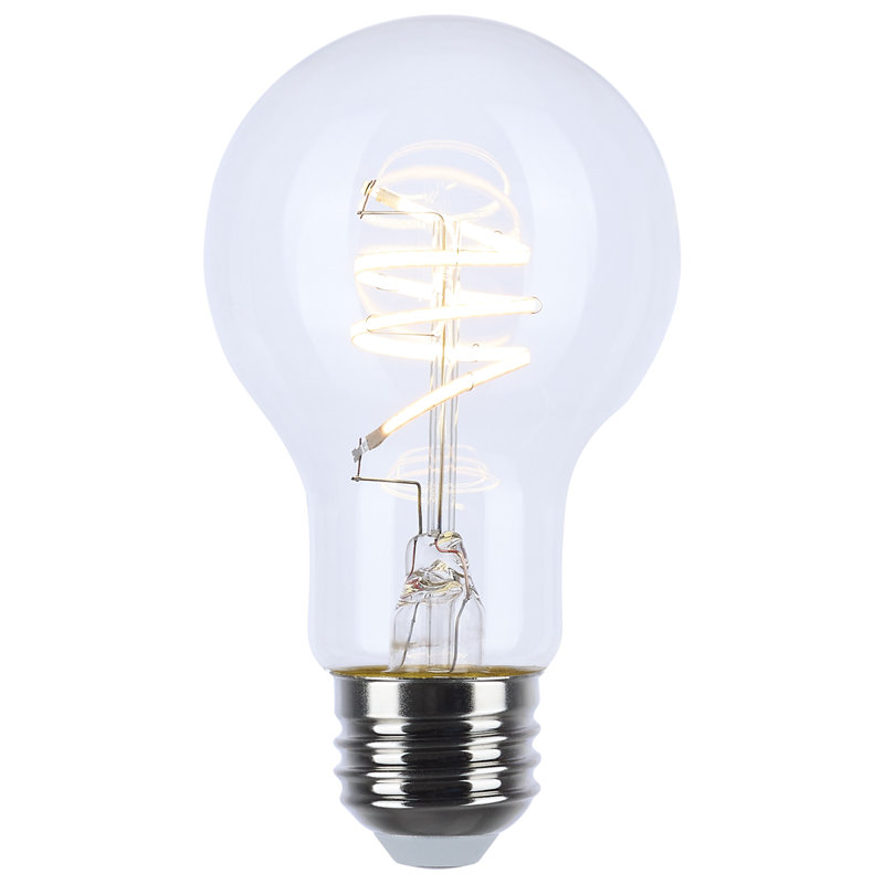 6 Watt LED - Flex Gray Coil Filament - A19 - Medium Base - 2700K CCT - Clear - 120 Volt