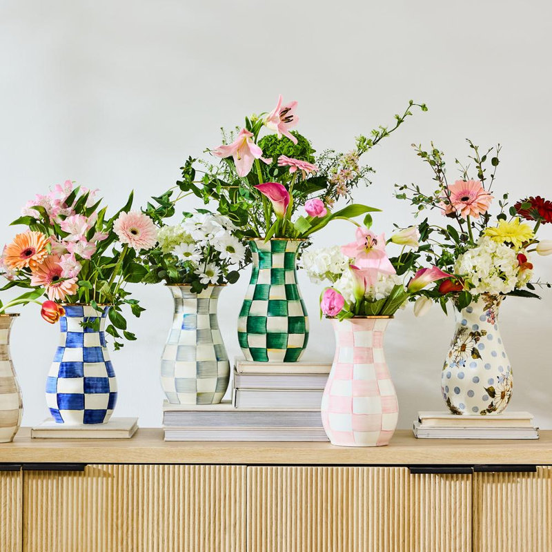 Emerald Check Tall Vase