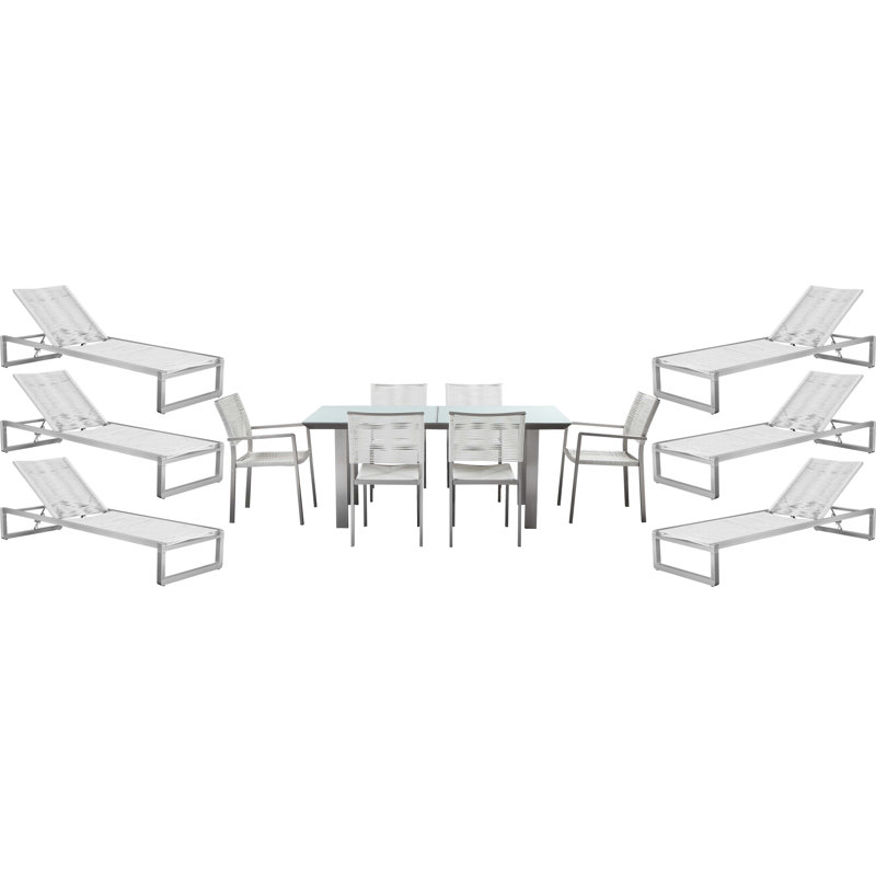 Bella 13 Piece Complete Patio Set, White