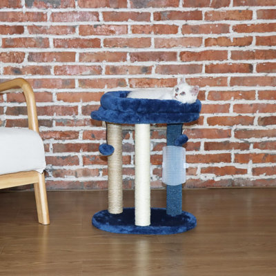 Cat Scratching Post Tree Scratch For Indoor Cats And Kittens,Sisal Carpet Jute Scratcher Tower With Bed And Hanging Ball For Kittens Up To 8Lb Grey.
