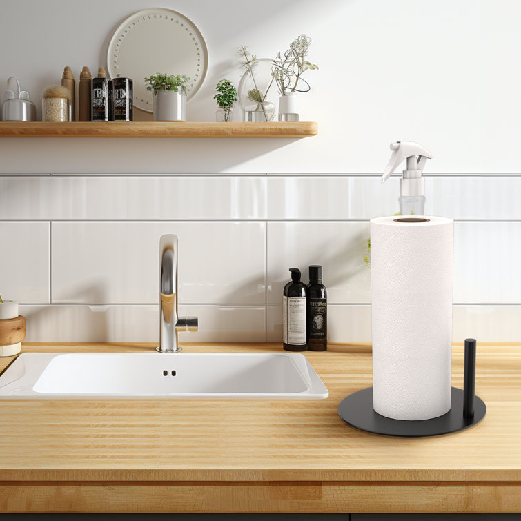 2 in 1 Tabletop Paper Towel Holder with Spray Bottle Latitude Run