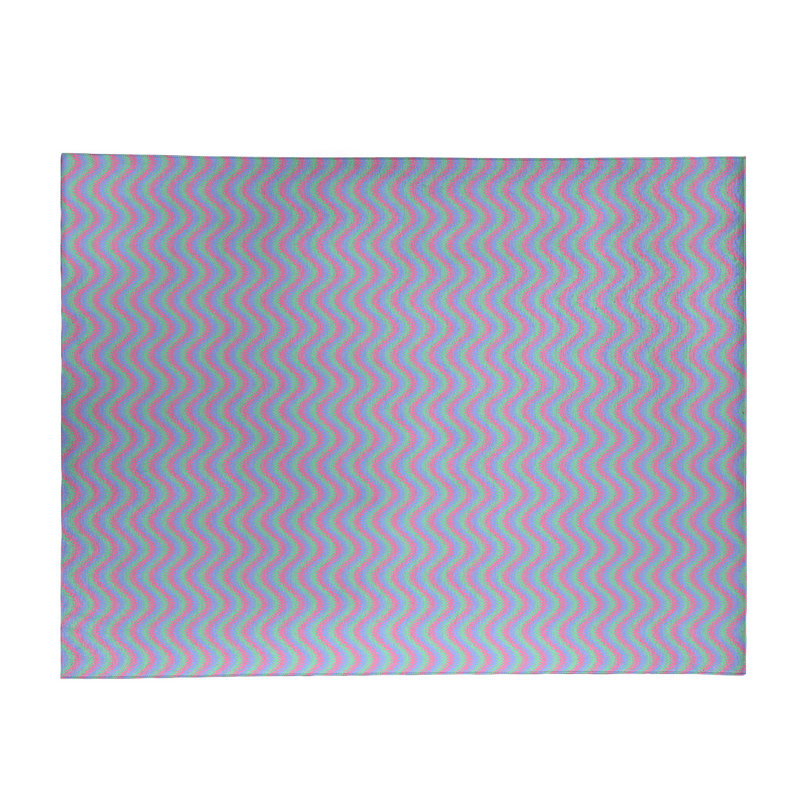 Tapis rayures ondulées bleues/mauve/rouge, Rectangle 8 pi x 10 pi
