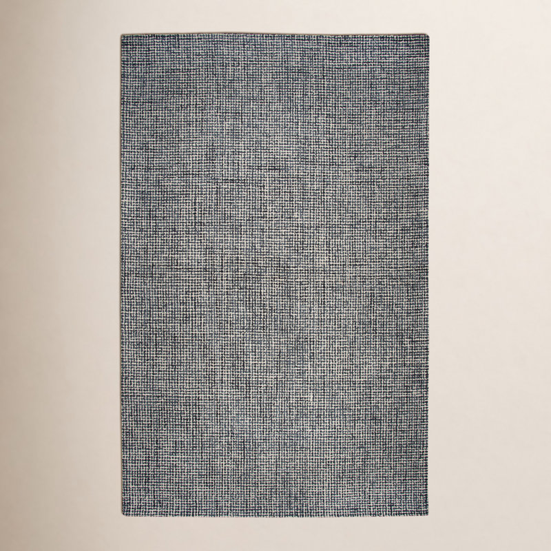 Britley Hand Tufted Wool Black/Grey Area Rug, Rectangle 8' x 10'