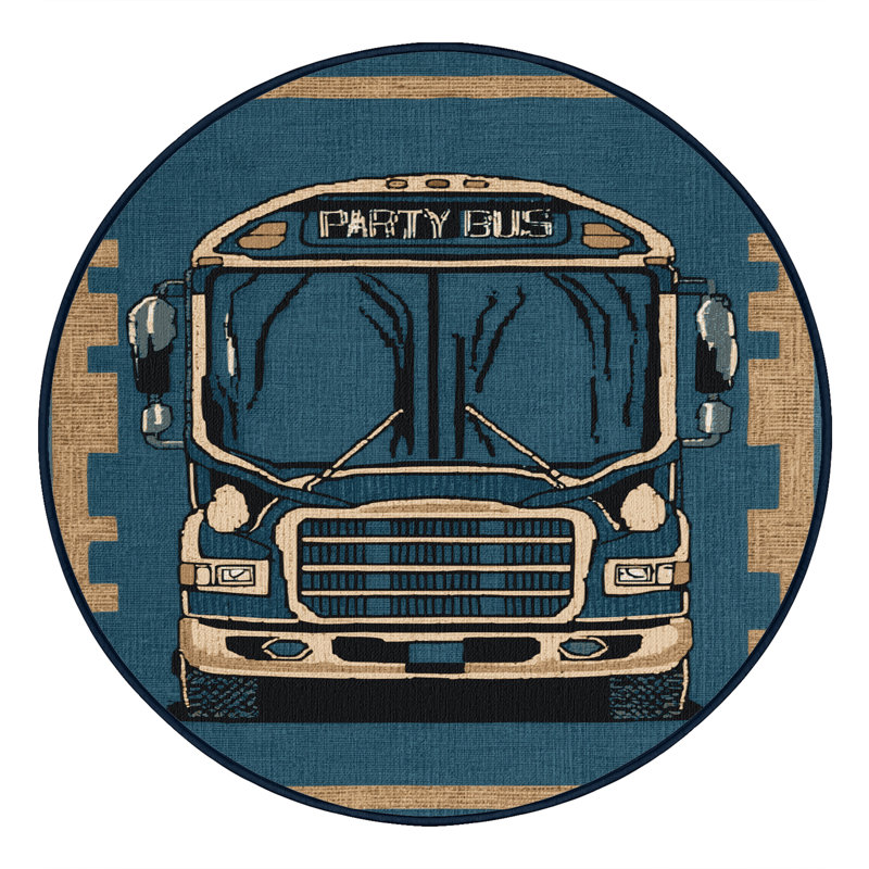 Tapis de transport gris lavable à la machine, Rond 3 pi