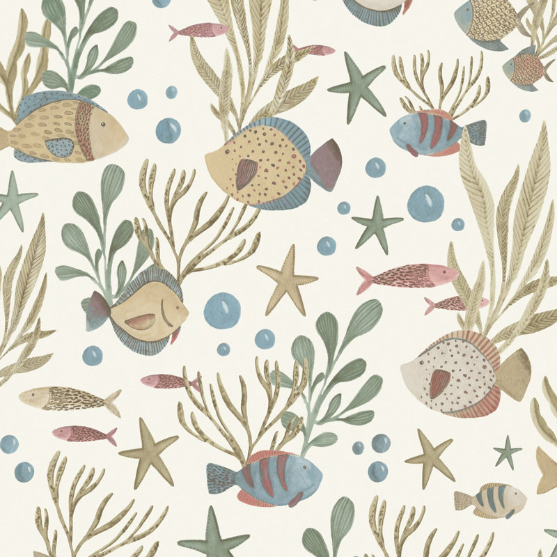 Little Dreamers Collection Underwater Fish Wallpaper Roll, Yellow