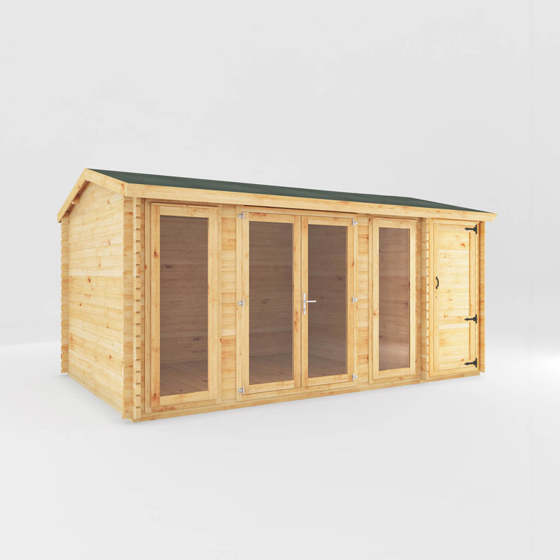 Mercia 17ft x 10ft Home Office Studio With Side Shed (44mm)