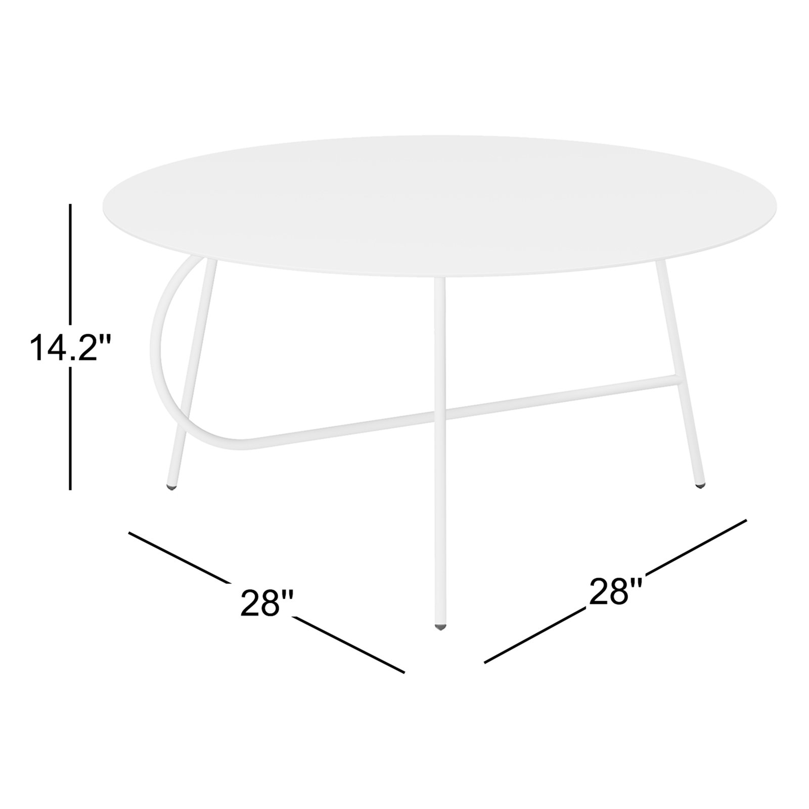 Abberton 28'' Outdoor Coffee Table, Black