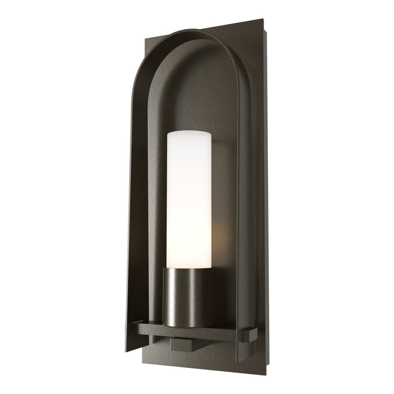 Triomphe Aluminum Wall Light, Opal, 16" H x 6.3" W x 3.2" D, Oil Rubbed Bronze