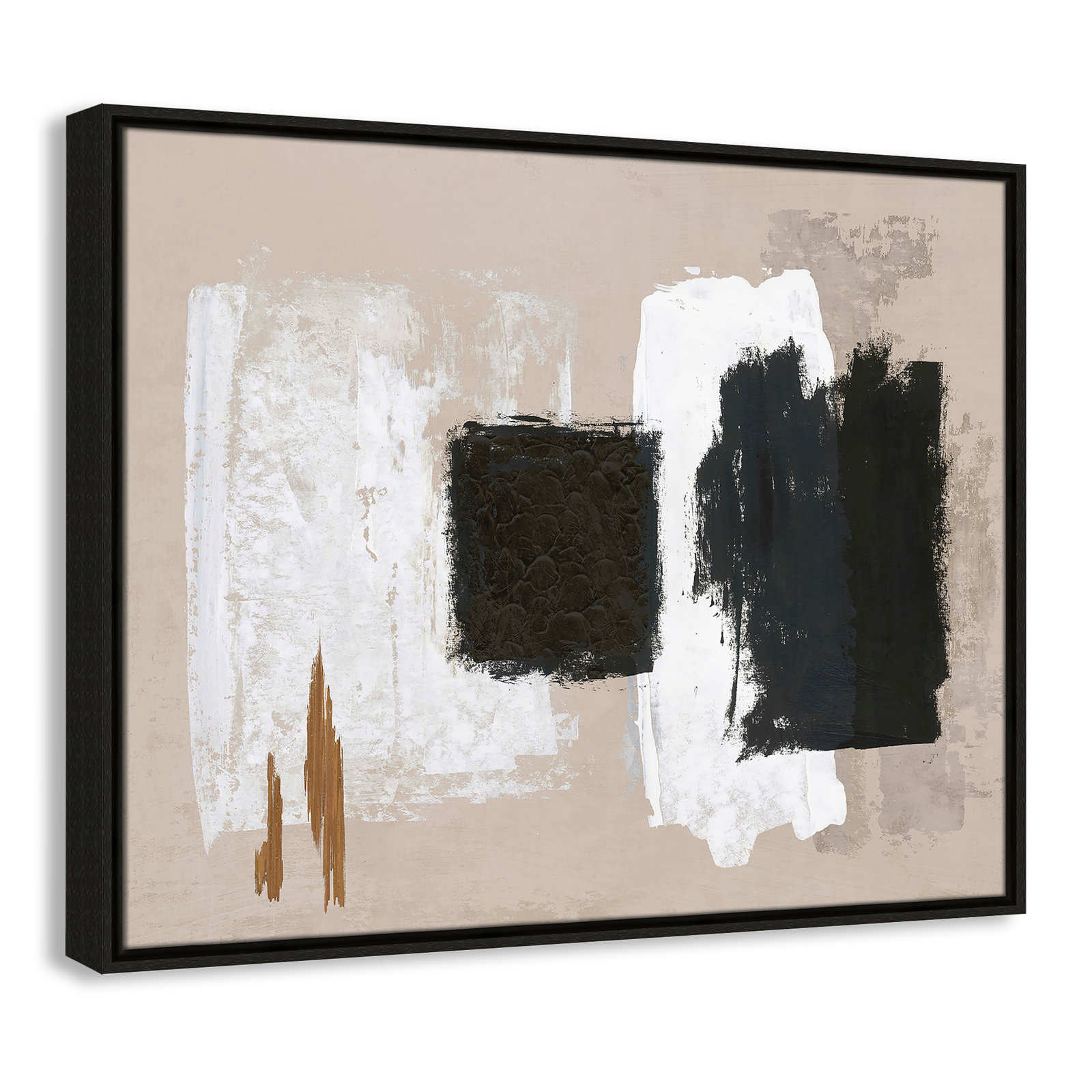 Imone "Golden Slate" Painting, 23.5" H x 29.5" W, Espresso
