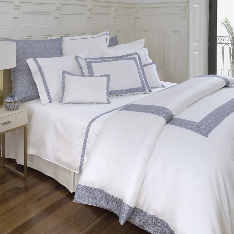 Malone Sheet Set, Queen, white-french blue