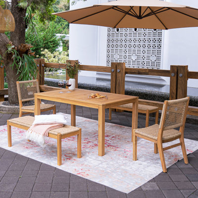 Seras Teak Wood 6-Person Dining Set