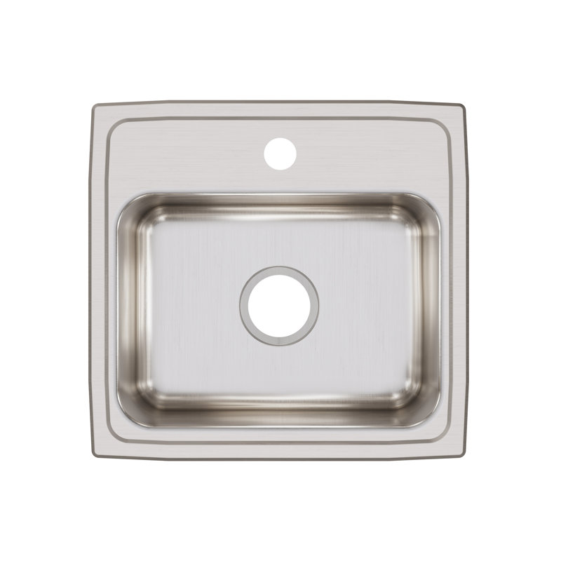 Lustertone Classic Stainless Steel 19" L x 18" W Drop-in Kitchen Sink, 1 hole