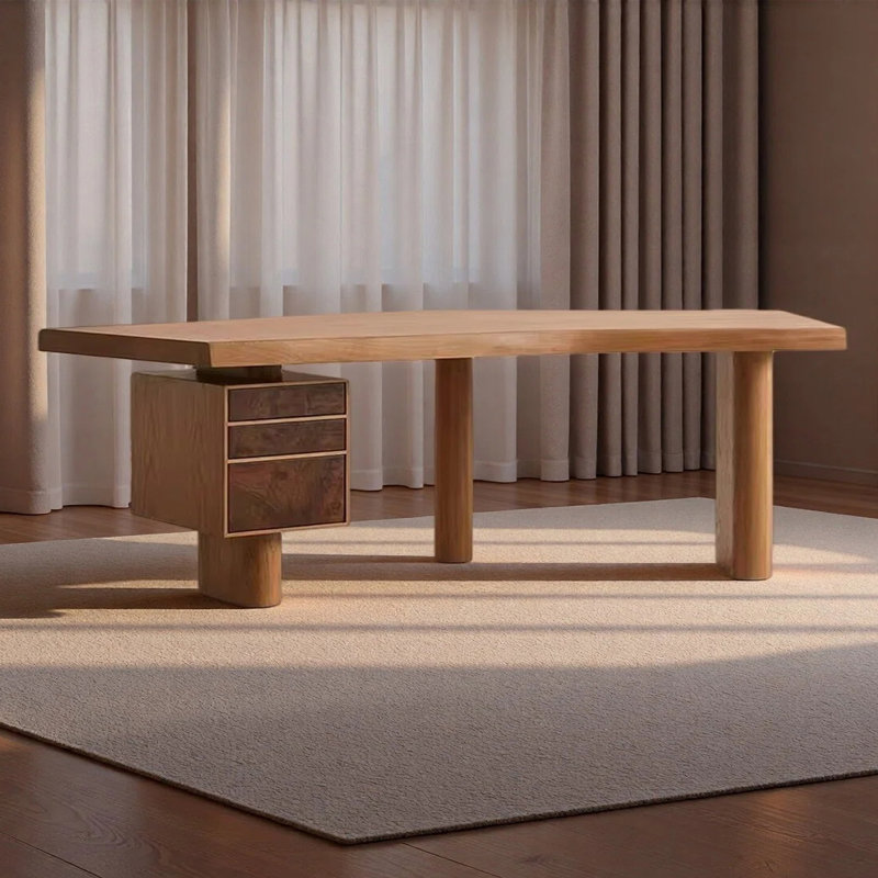Nordic style minimalist desk, 29.53" H x 78.74" W x 31.5" D