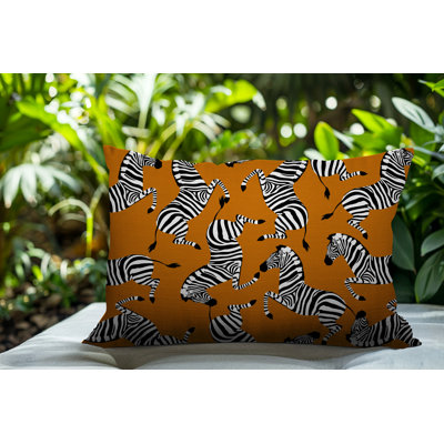 Oreiller rectangulaire réversible intérieur / extérieur Kiji Zebra