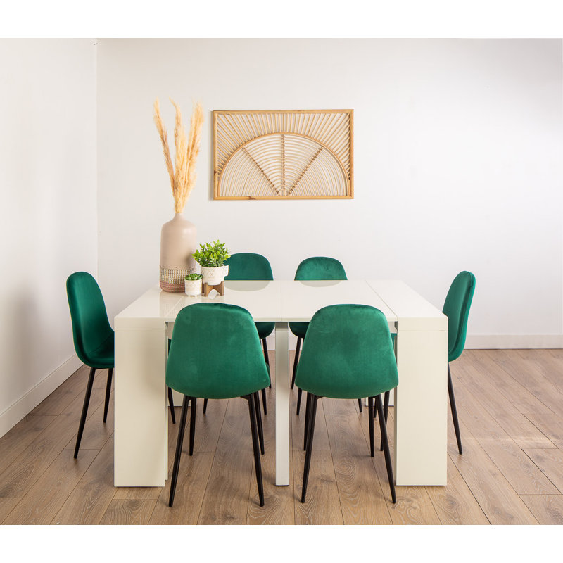 Chaise d'appoint en velours saphir, Émeraude, 4