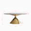 Ensemble de table de salle à manger en marbre 71 po pour 4-6 personnes - table de cuisine ovale avec base en acier inoxydable doré