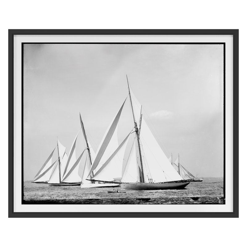 Open Seas " Open Seas 10 " by THE Studio Black and White Photography Print, Black Framed, 36" H x 44" W