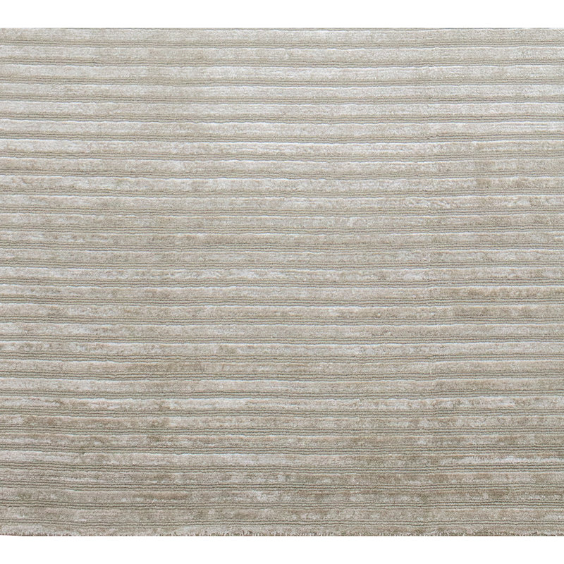 Striped Area Rug in Ivory/Gray, Rectangle 8' x 10'