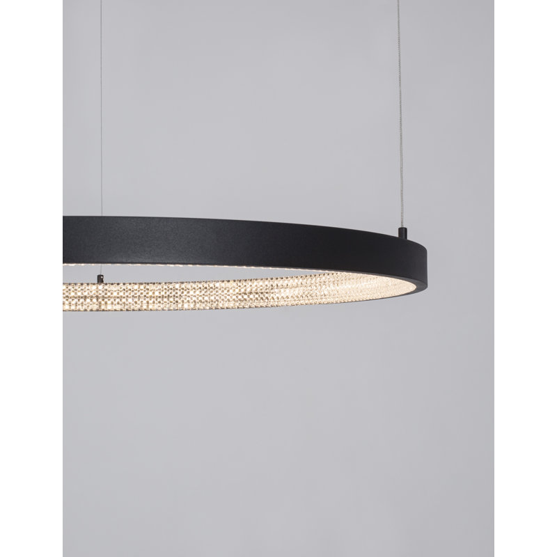 1 - Light Black LED Unique/Statement Pendant, 120cm H x 80cm W x 80cm D
