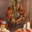 Couronne d'hortensia d'automne pour la porte d'entrée, couronne de campagne rustique d'automne rustique faite à la main de 17,7 po, couronne d'hortensia orange réaliste avec arc, pour décoration murale de fenêtre de porche