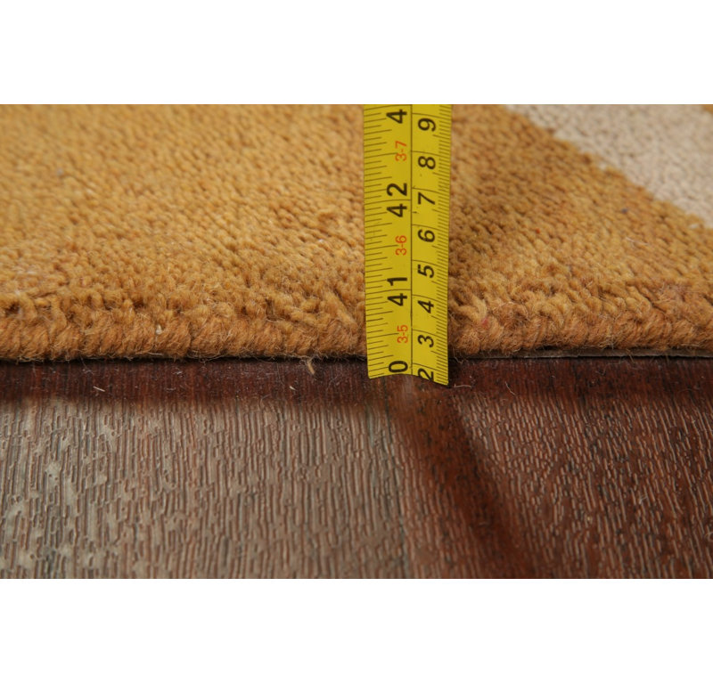 Tapis de zone orange en laine noué la à la main oriental Ayler
