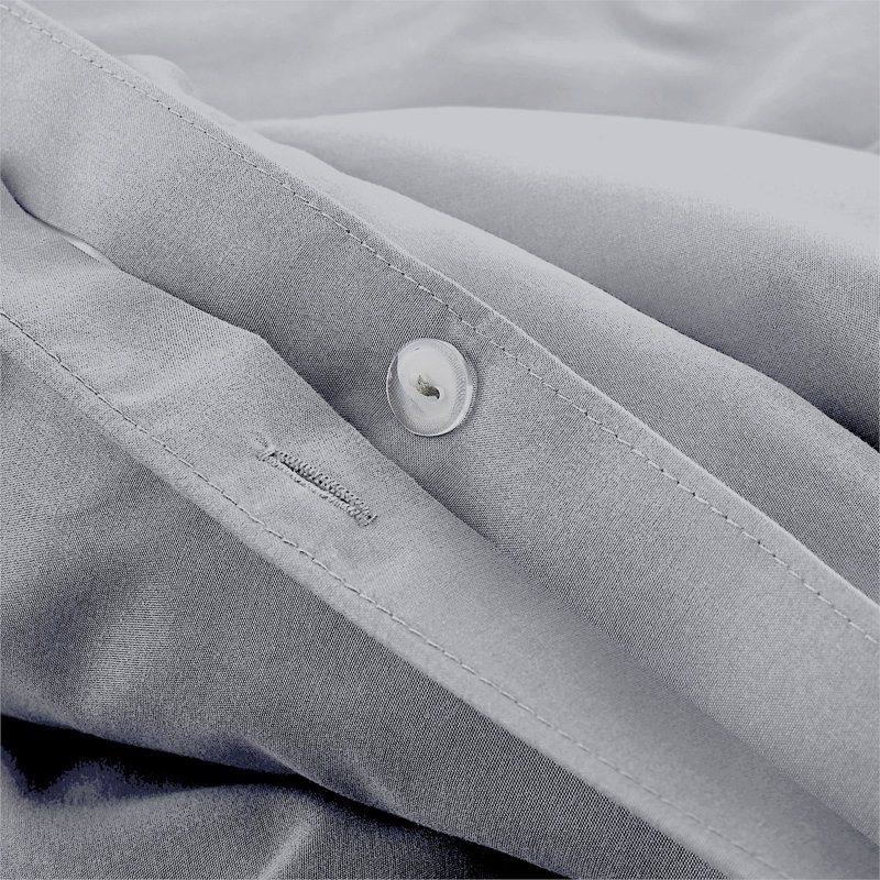 Rienk Super Soft 250 TC Microfibre Reversible Plain Duvet Cover Set With Pillow Cases, Silver