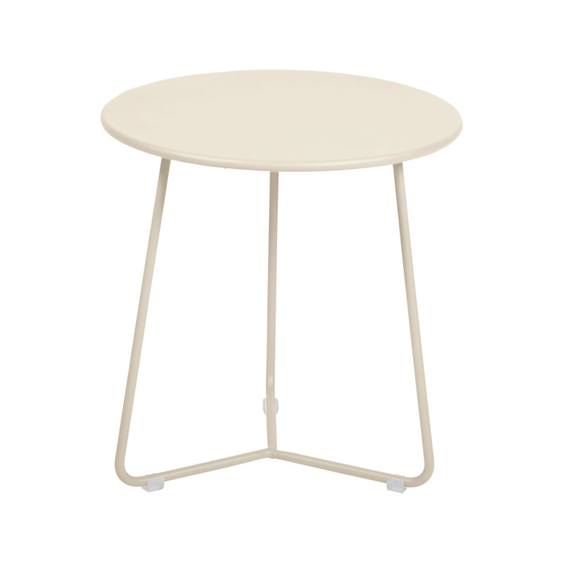 Cocotte Outdoor Round Side Table, 14" H x 13.5" L x 13.5" W, Latte Beige