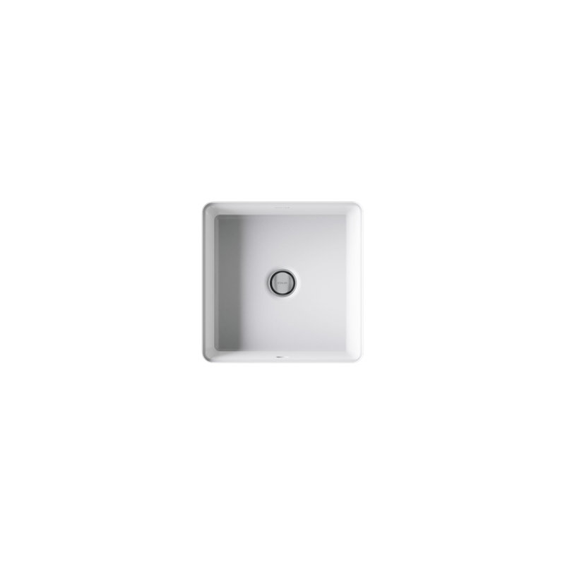 Verticyl Vitreous China Square Undermount Bathroom Sink with Overflow, White