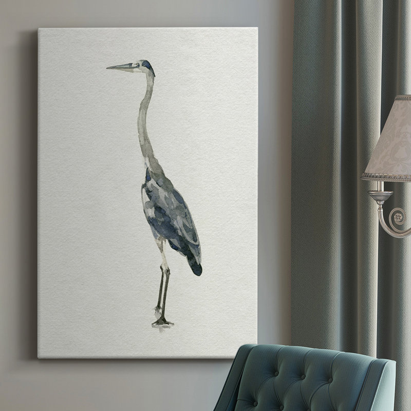 Saltwater Herons II - peinture sur toile tendue, H 48 po x l 32 po x P 1,5 po
