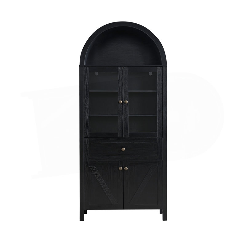 Dome Cabinet,Made Of High-Quality Materials And Antique Craftsmanship, With Large Storage Space, Black