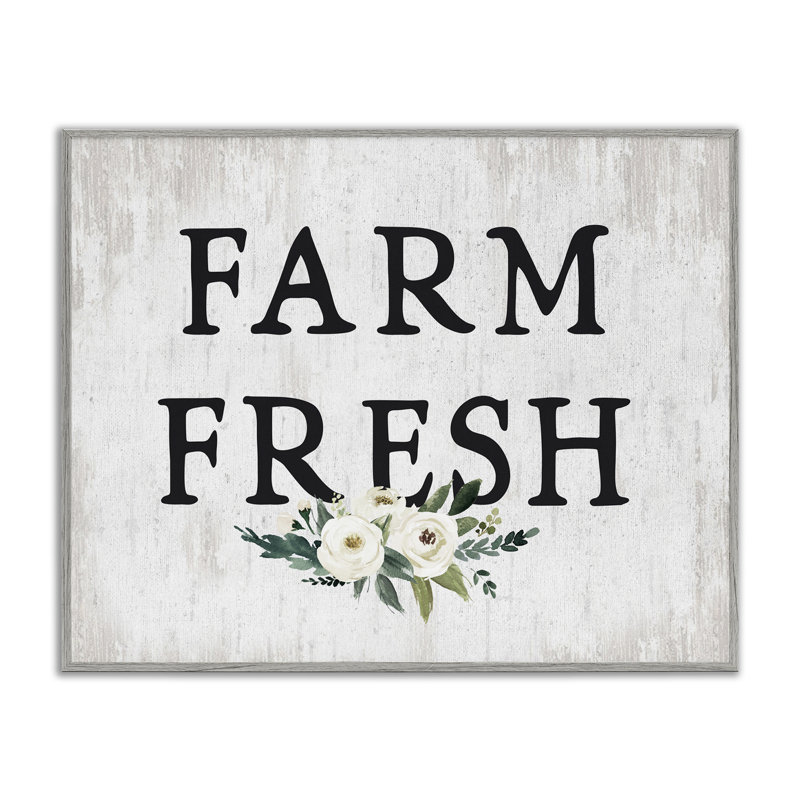 «Farm Fresh with Roses», art de la giclée encadrée par lettré et doublé, Estampe numérique Farmhouse, H 11 po x l 14 po