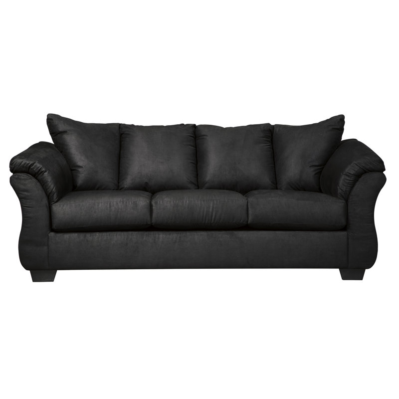 Darcy Pillow Top Arm Sofa, 37" H x 89" W x 38" D, Black
