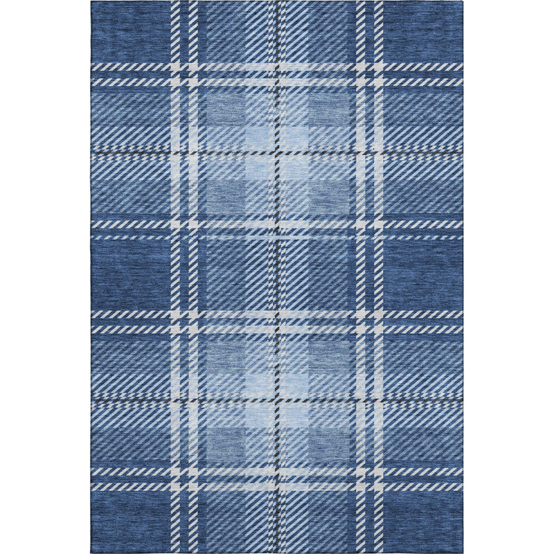 Premium Machine Washable Prisco Navy Rug, Rectangle 2'6" x 3'10"
