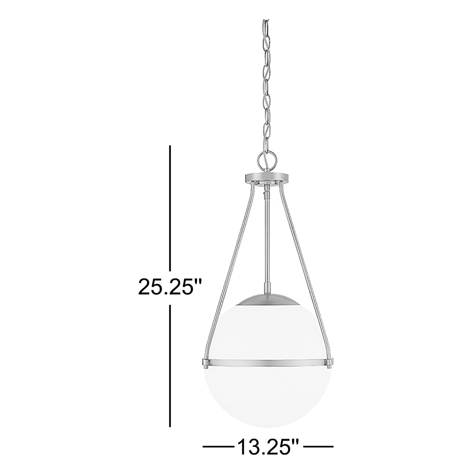 Romo Single Light Glass Dimmable Pendant, Chrome