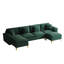 Canapé modulaire en chenille en U 114 po avec méridienne et pieds dorés-481451799