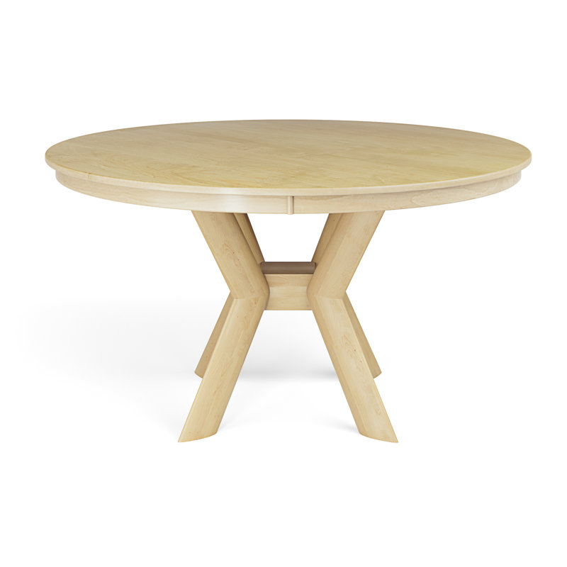 Gysbert Maple Round Solid Wood Dining Table, Natural, 60" W x 60" L