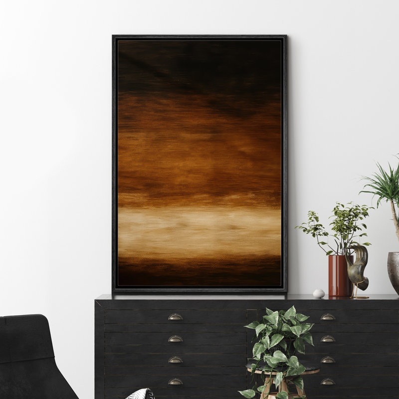 "Earthy Brown Gradient", reproduction d'art sur toile encadrée, H 36 po x l 24 po x P 1,5 po, Cadre flottant noir