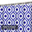 Rideau de douche sans couture à motif abstrait bleu marine avec 12 crochets-129039426