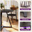  Round Dining Table: Pedestal Metal Frame, Space-Saving Industrial Style-1256635882-1252351163